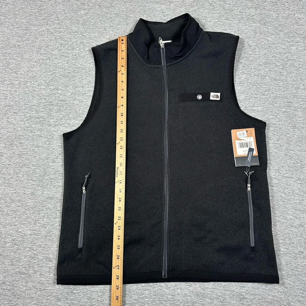 The North Face Gordon Lyons Full Zip Vest Mens Large Black Gray Outdoor NEW